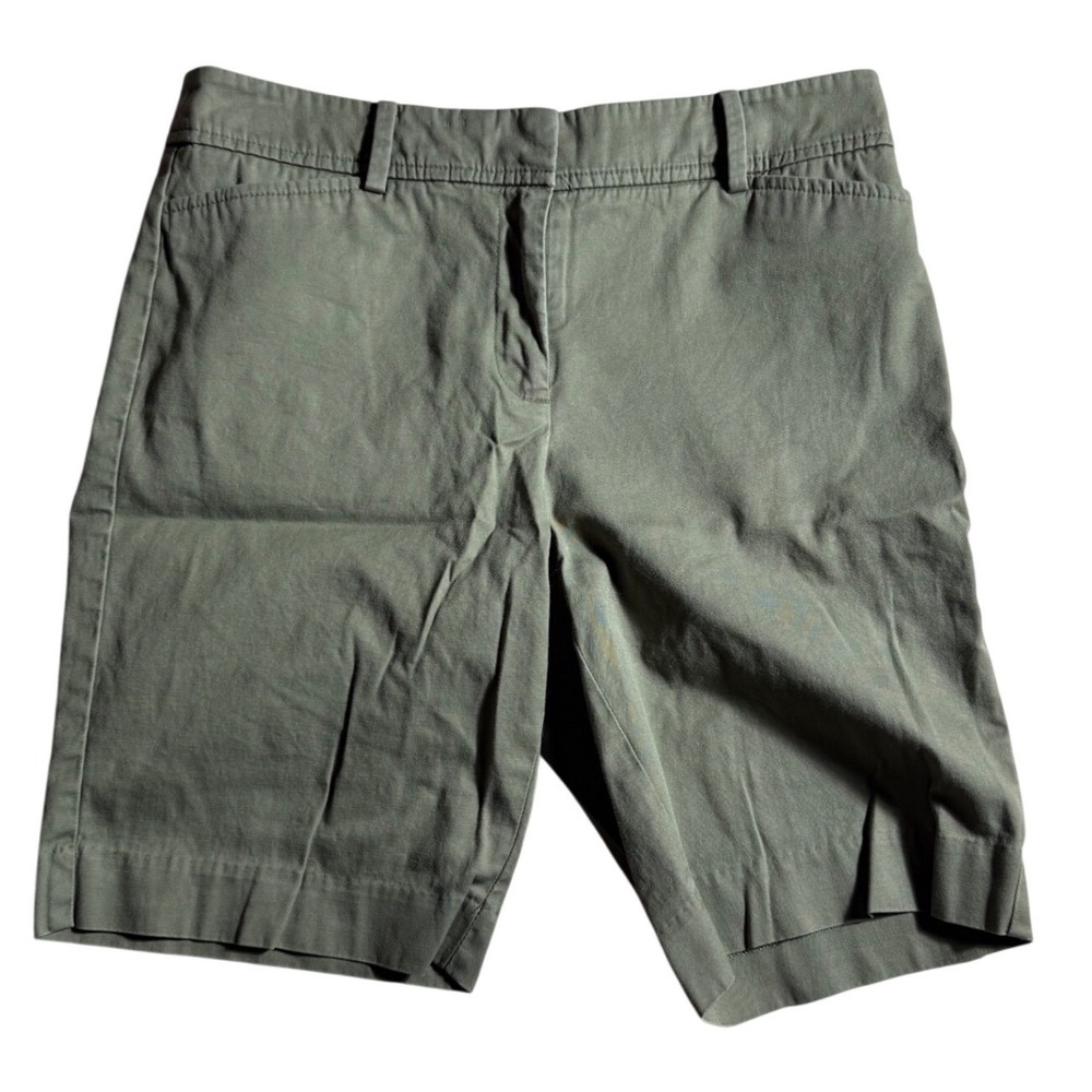 Talbots Perfect Short Olive Green Chino Bermuda Shorts Womens Size 2-1094